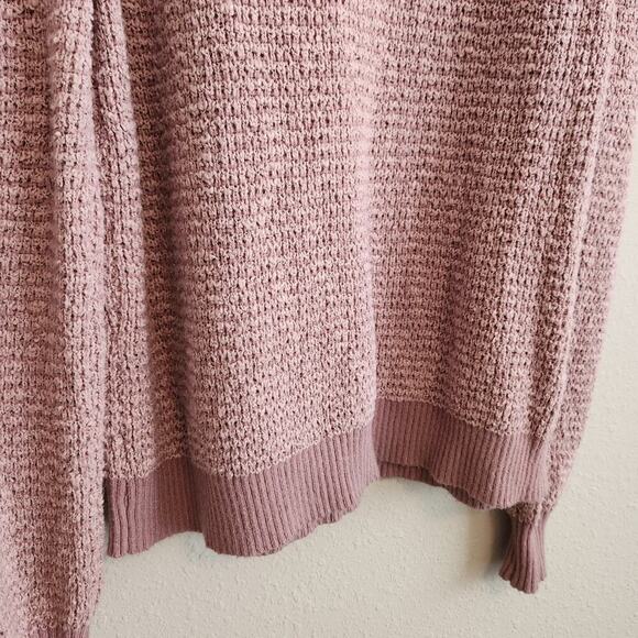 Free People By Your Side Pink Open Knit Cowl Neck Sweater Size XS - Picture 11 of 13